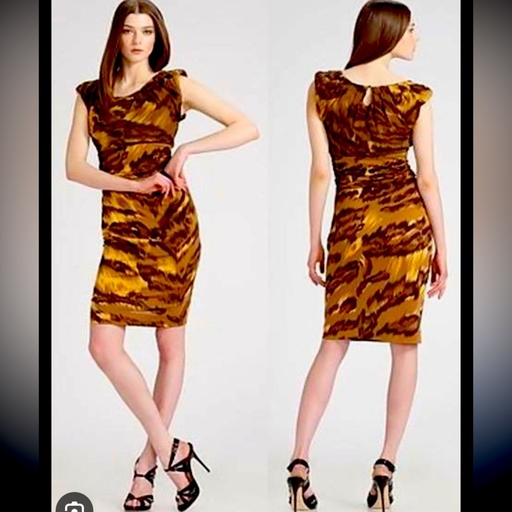 $385 Diane Von Furstenberg mini event
Jamila Silk Tiger Print Dress fall party